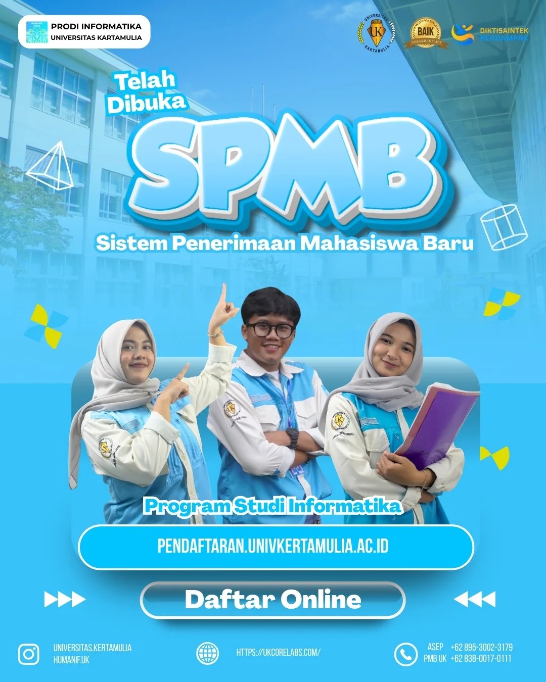 SPMB Prodi Informatika Universitas Kartamulia